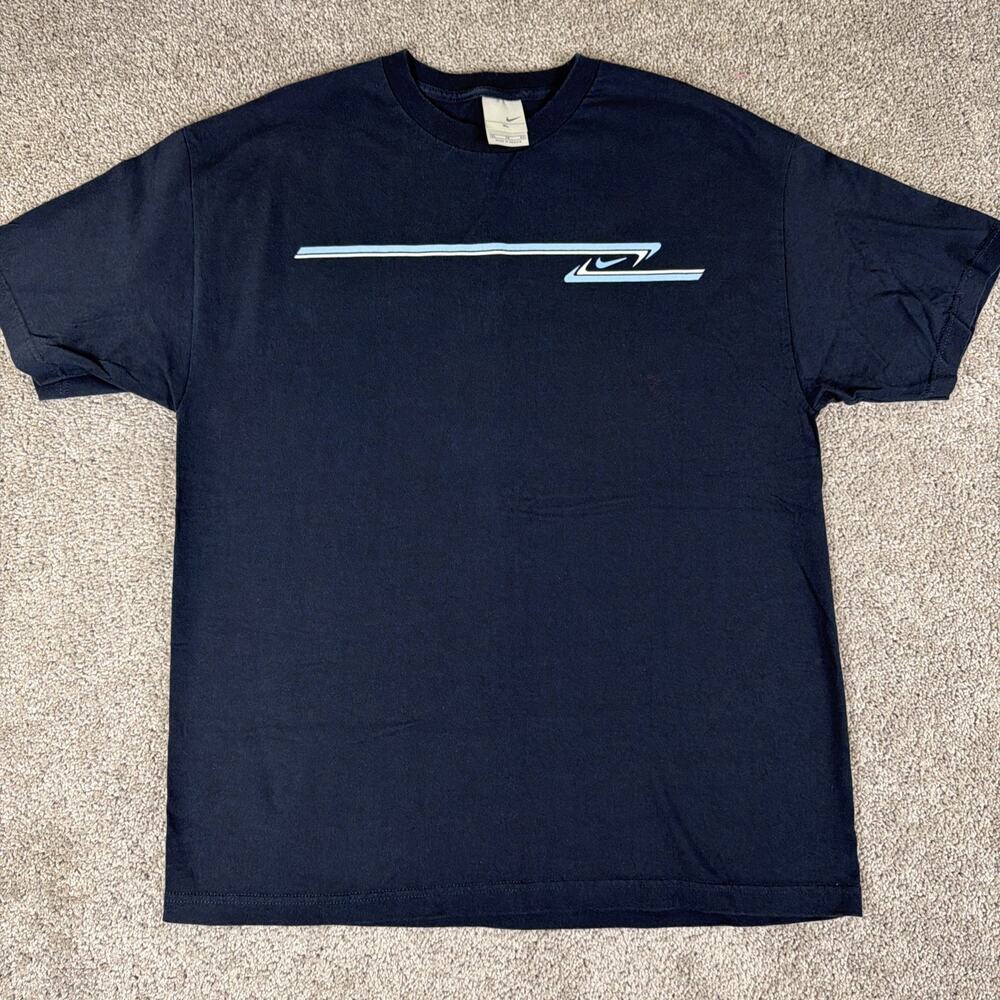 Vtg Nike Shirt Mens XL Navy Blue Center Line Swoosh Y2K Sports Tee Skateboarding